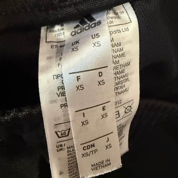 Adidas XS Black Track Jogger Pants Ankle Zip Slim Fit Logo Detail - Picture 5 of 5